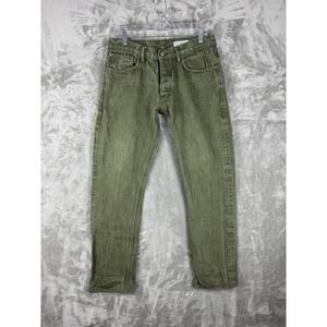 Gustin Raw Selvedge Green Wash Jeans California Slim Mens 36 (fits 32x30) Casual